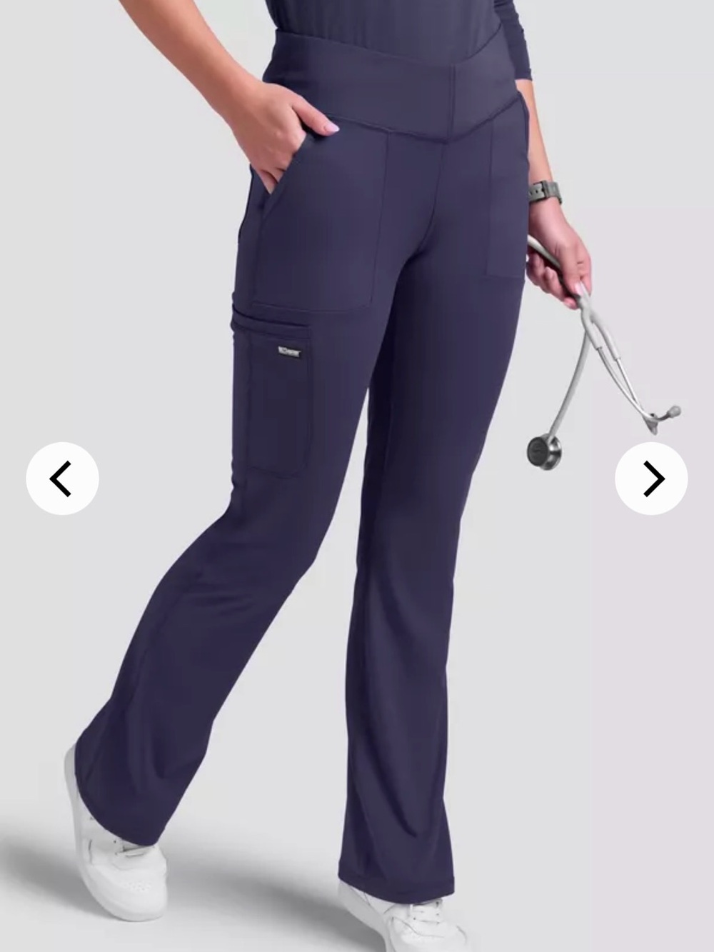 Grey's Anatomy Women's Navy Stretch Flare Scrub Pants